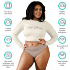 'STAY STRONG' LONG SLEEVE CROP-TOP