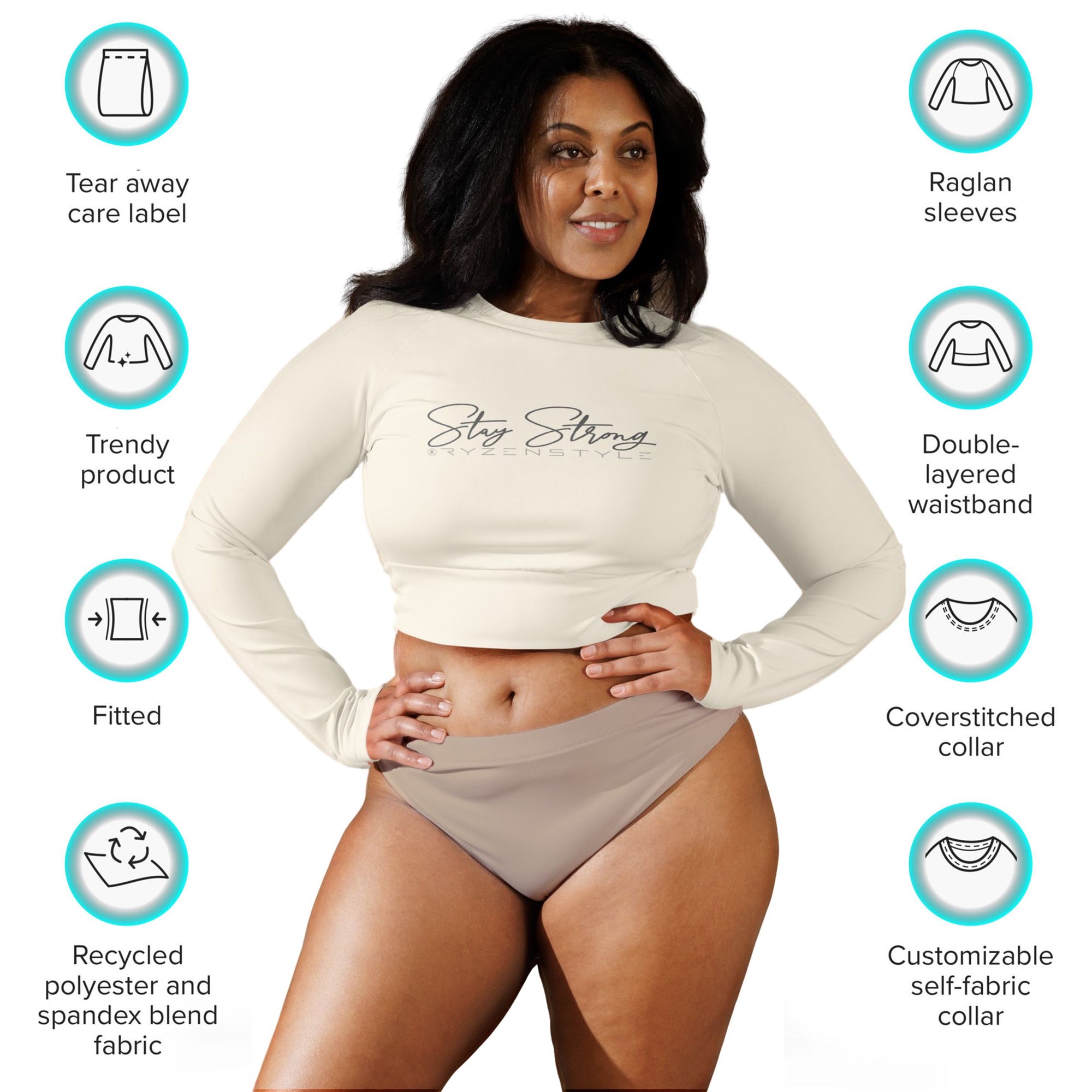 CROP-TOP MANGA COMPRIDA ‘STAY STRONG’