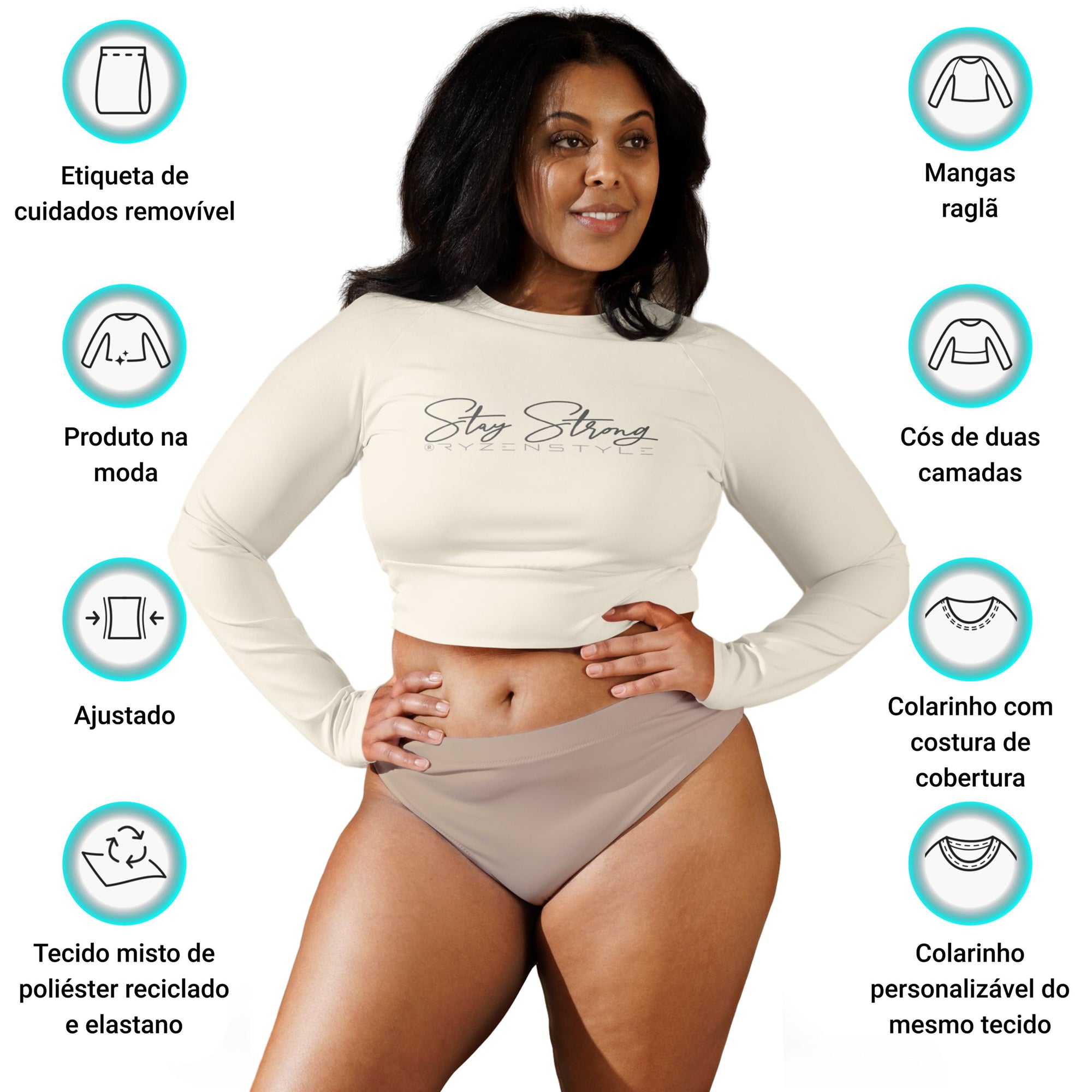 CROP-TOP MANGA COMPRIDA ‘STAY STRONG’