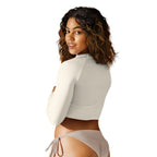 'STAY STRONG' LONG SLEEVE CROP-TOP