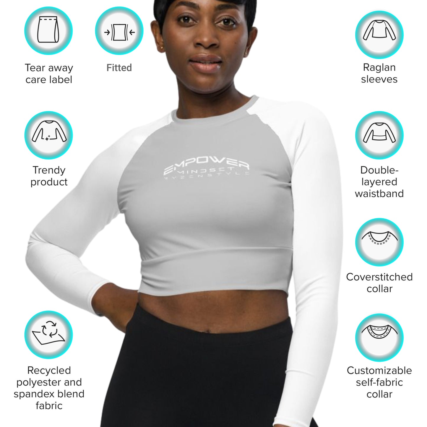 CROP-TOP MANGA COMPRIDA ‘EMPOWER MINDSET’