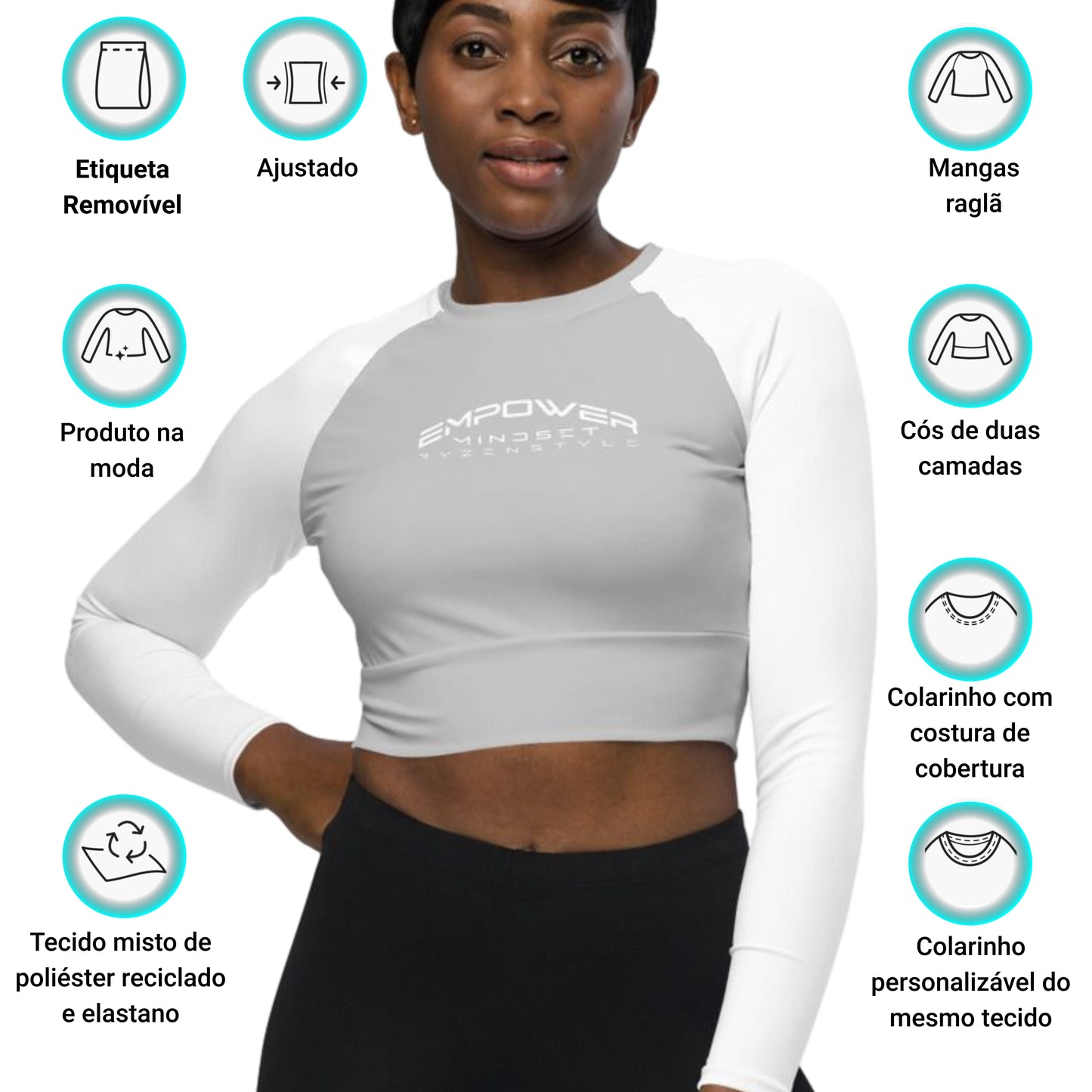 CROP-TOP MANGA COMPRIDA ‘EMPOWER MINDSET’