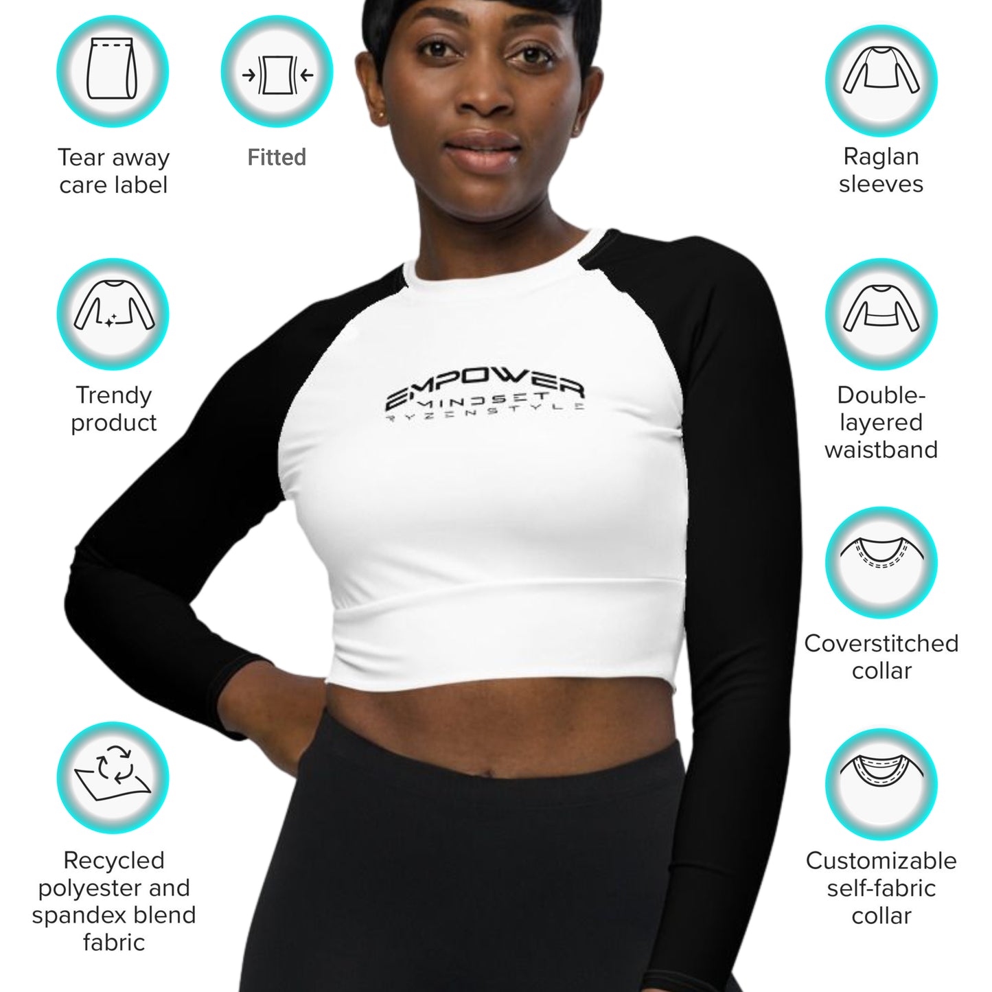 CROP-TOP MANGA COMPRIDA ‘EMPOWER MINDSET’