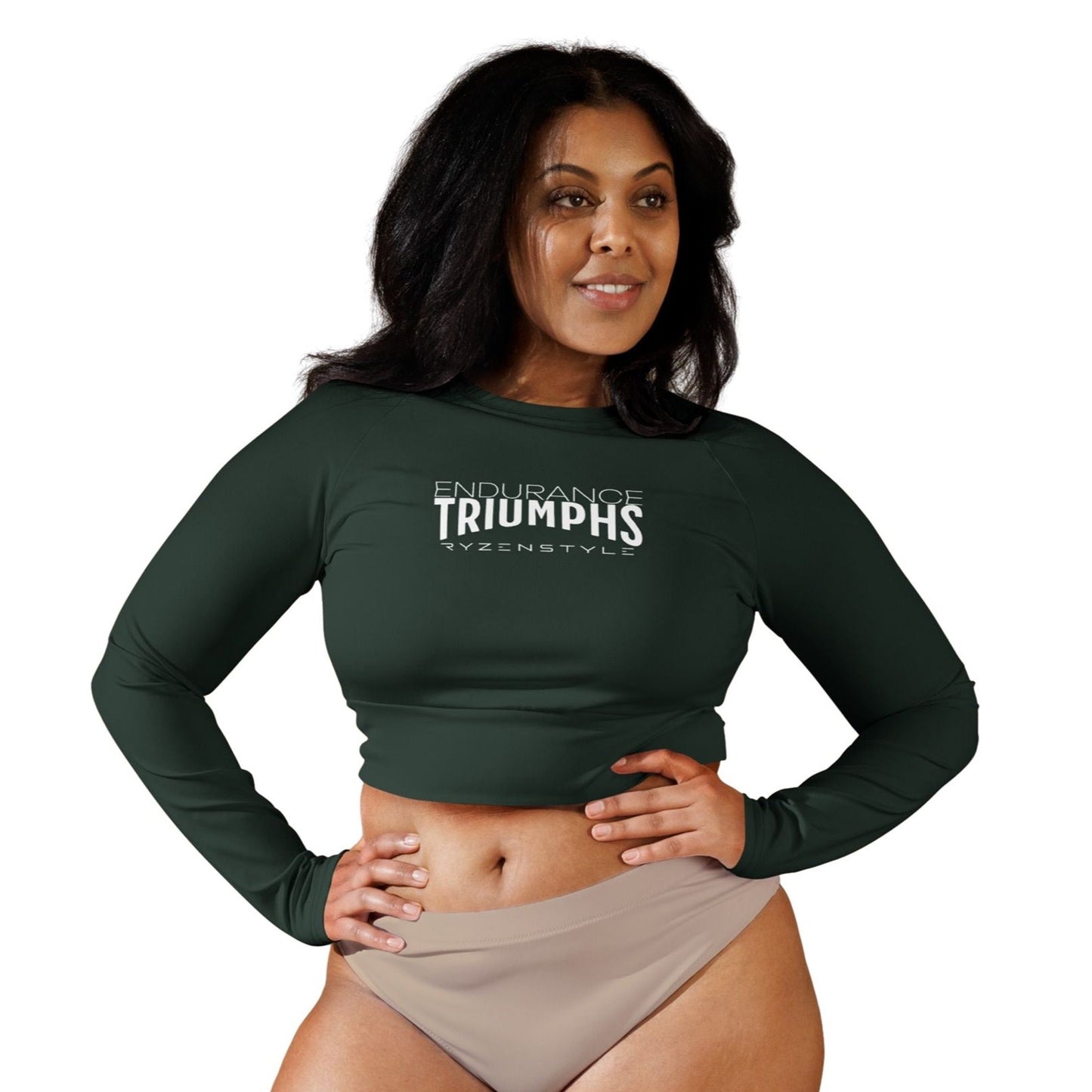 CROP-TOP MANGA COMPRIDA ‘ENDURANCE TRIUMPHS’