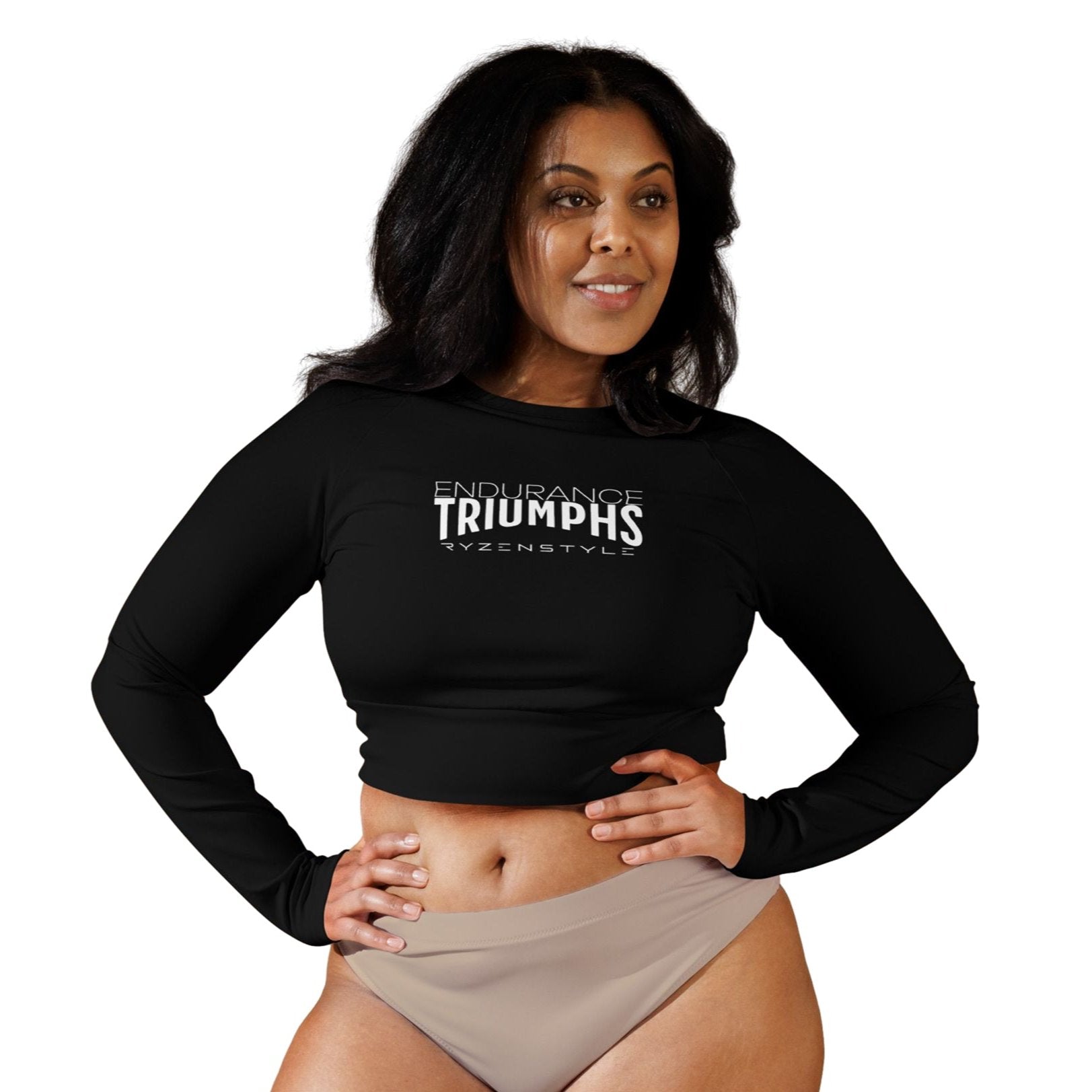CROP-TOP MANGA COMPRIDA ‘ENDURANCE TRIUMPHS’