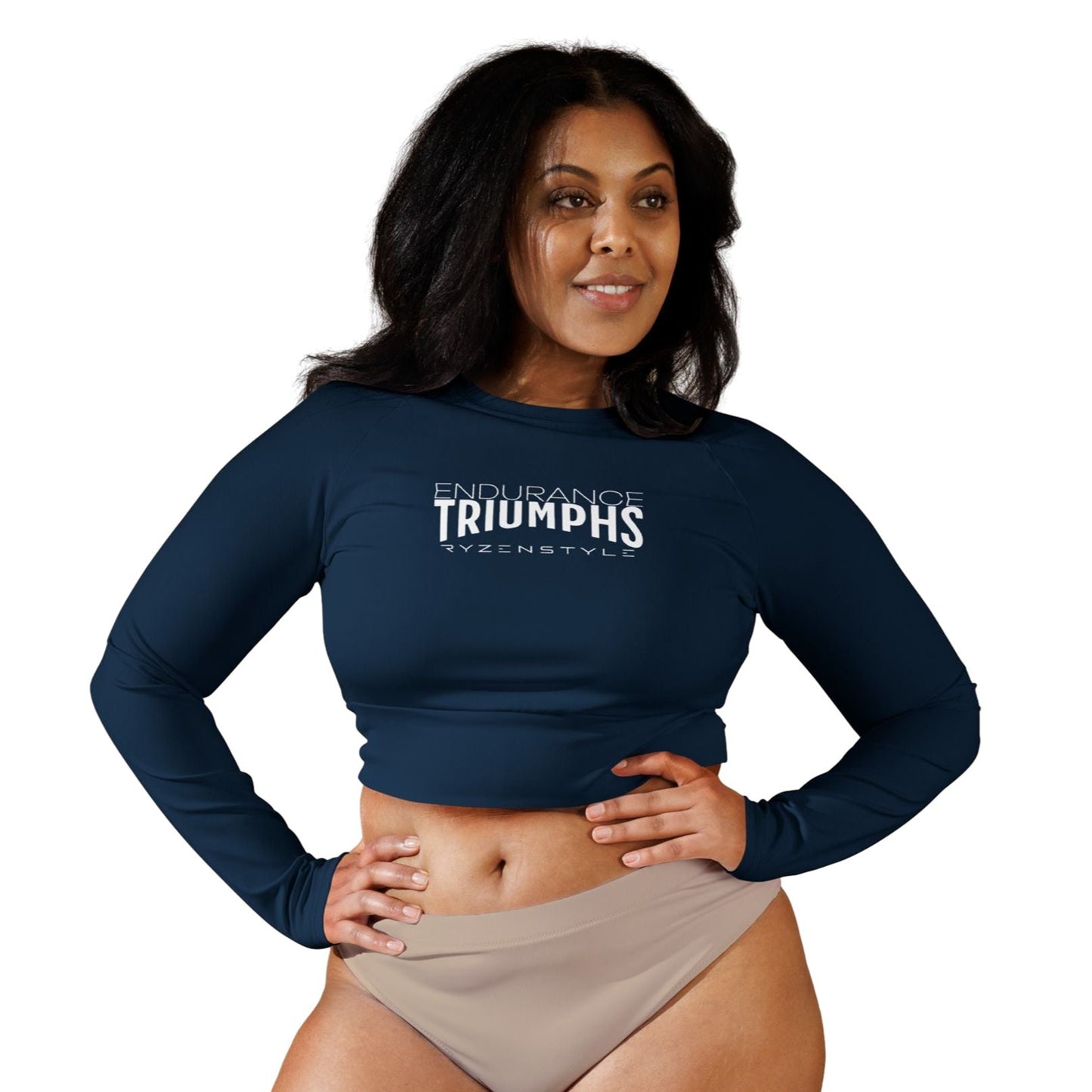 LONG SLEEVE CROP-TOP 'ENDURANCE TRIUMPHS'