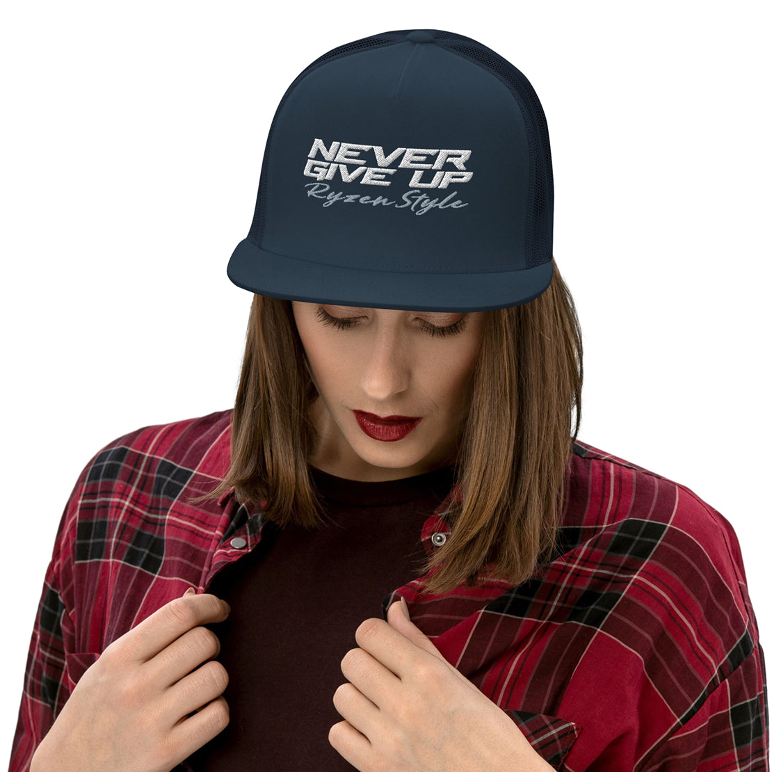 SNAPBACK TRUCKER 'NEVER GIVE UP' CAP