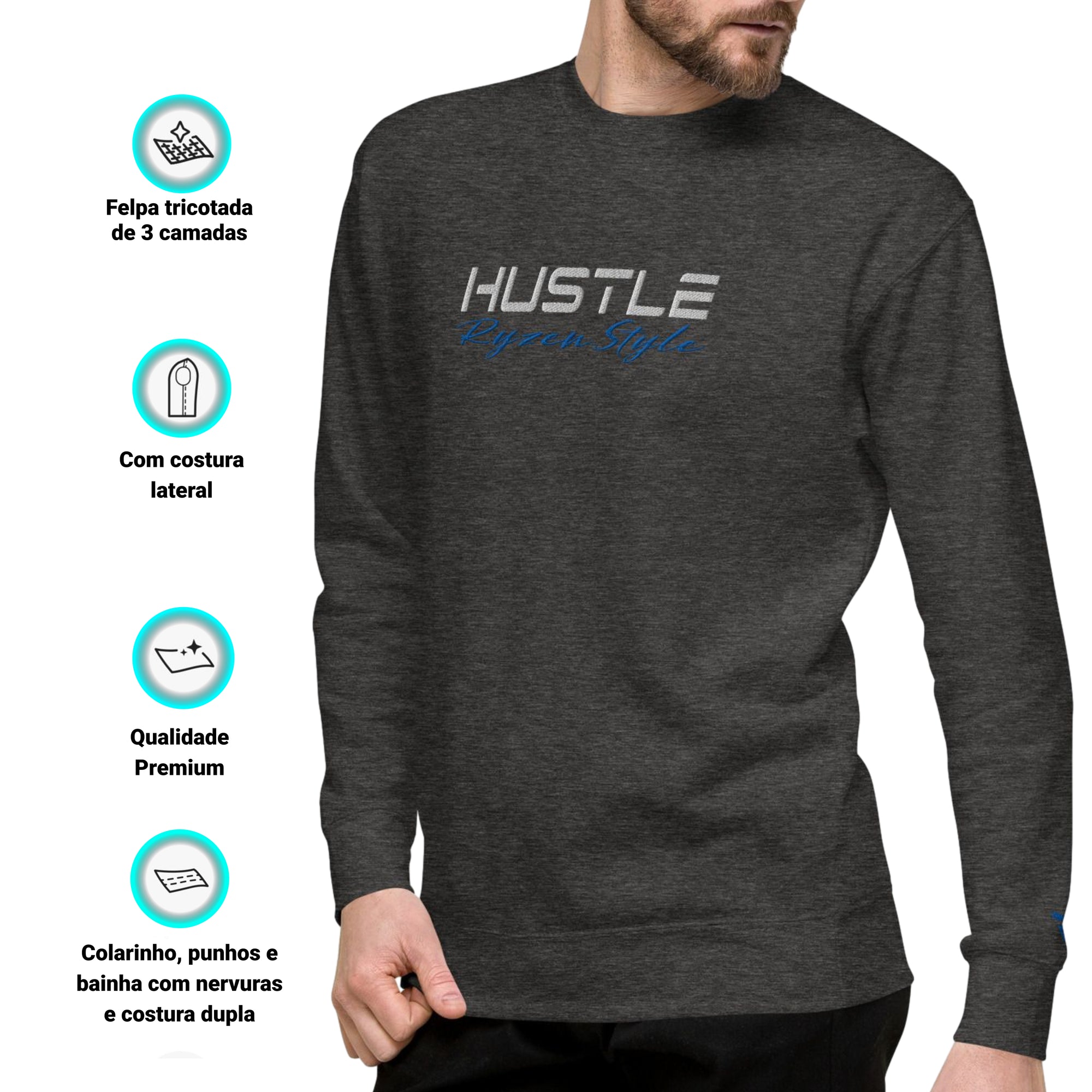 SWEATSHIRT PREMIUM 'HUSTLE'