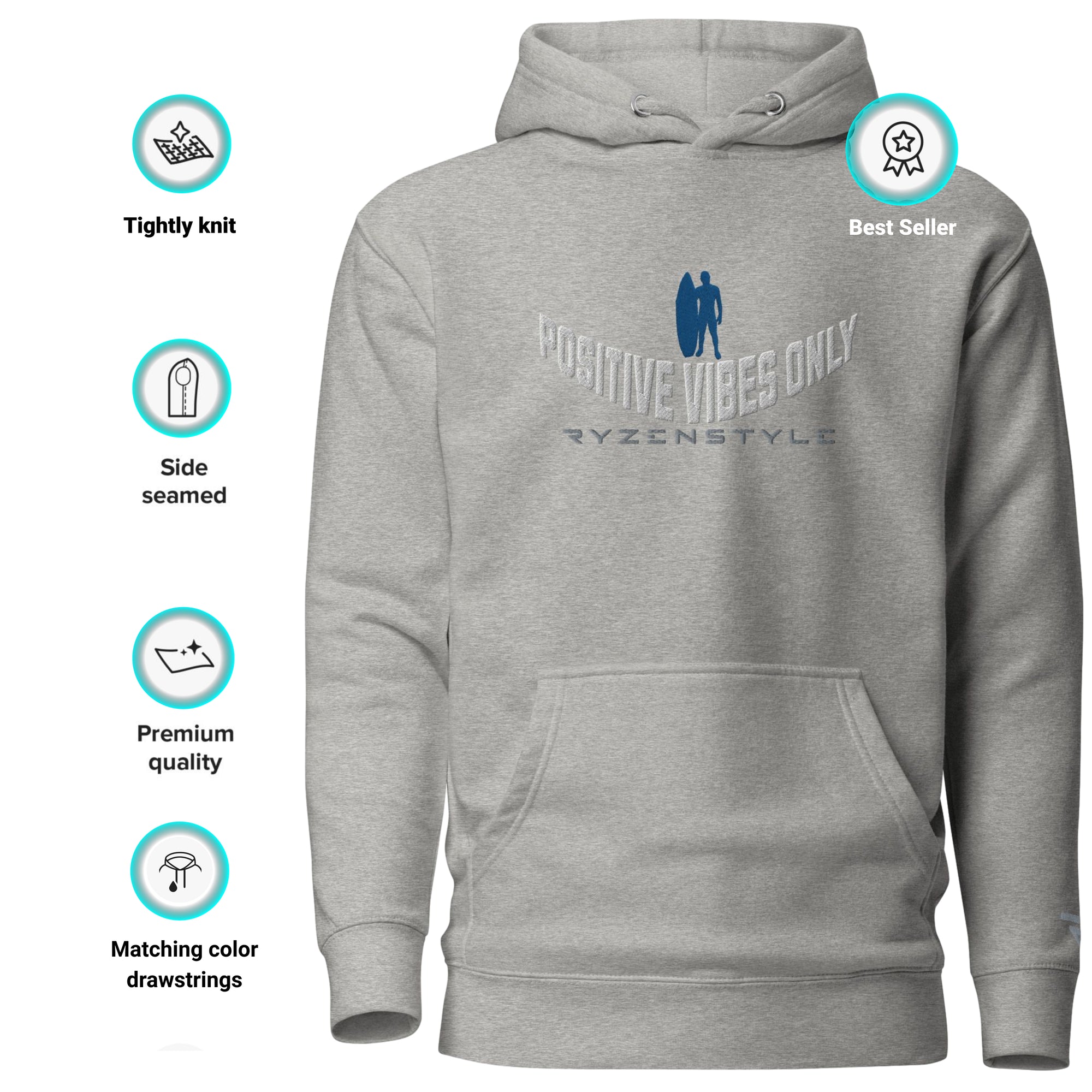 HOODIE PREMIUM 'POSITIVE VIBES ONLY’