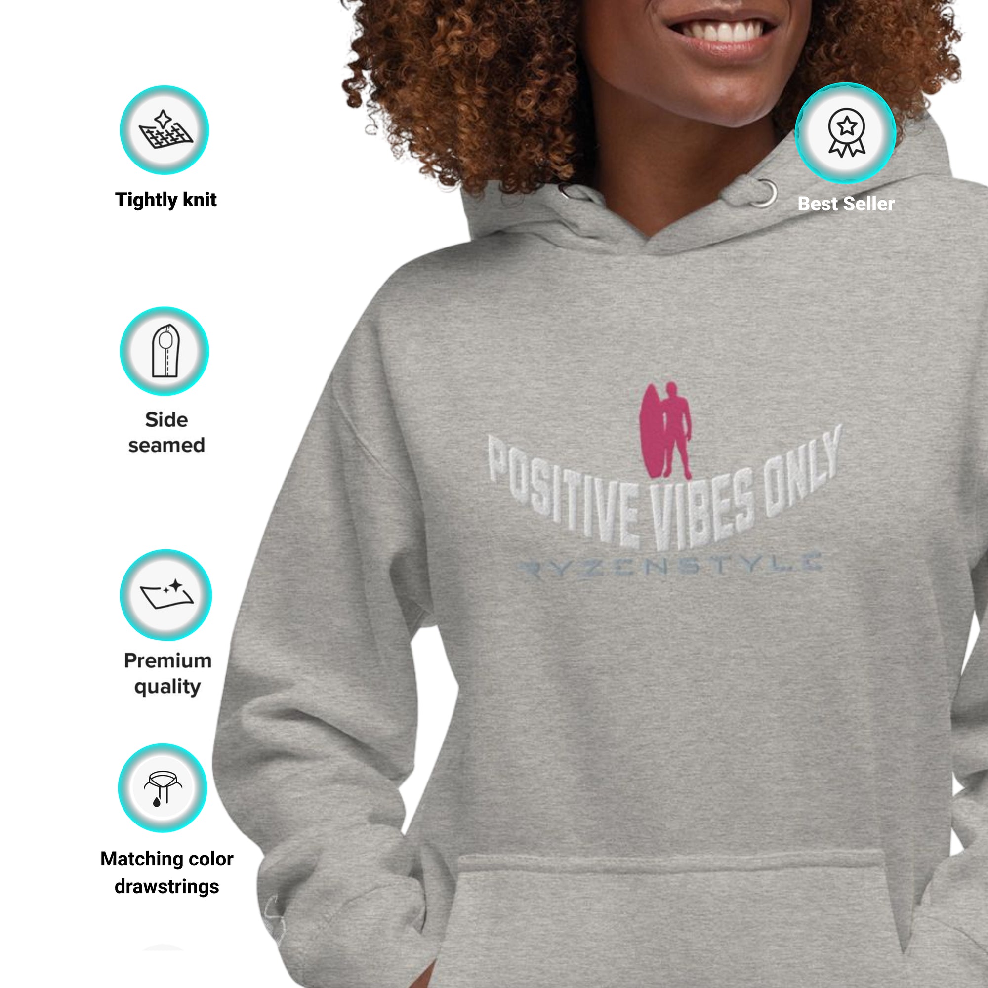 HOODIE PREMIUM 'POSITIVE VIBES ONLY’