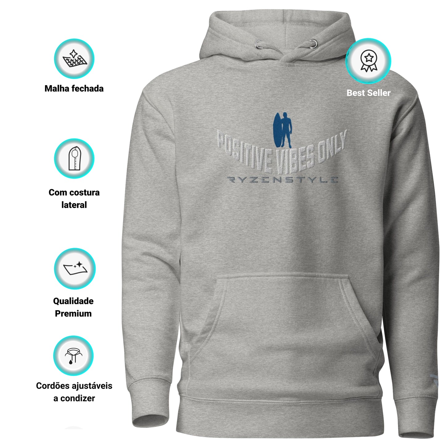 HOODIE PREMIUM ‘POSITIVE VIBES ONLY’