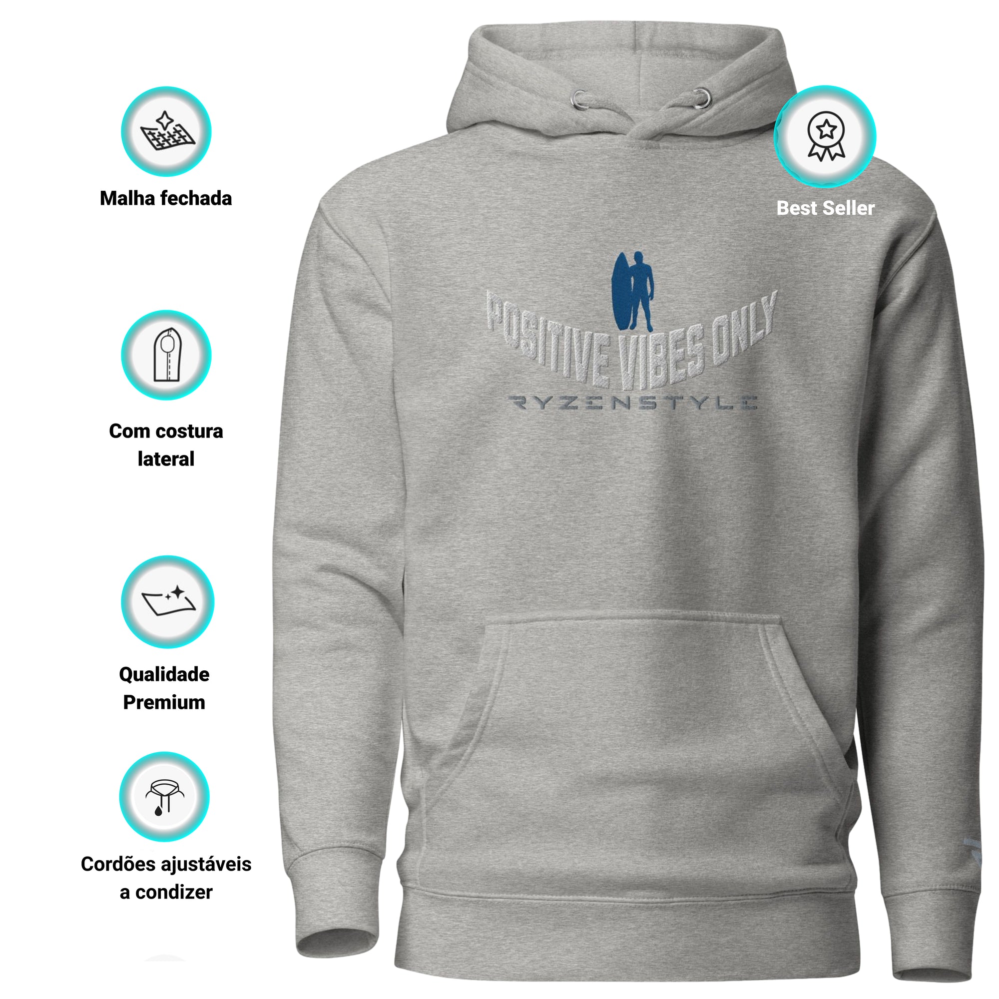 HOODIE PREMIUM 'POSITIVE VIBES ONLY’