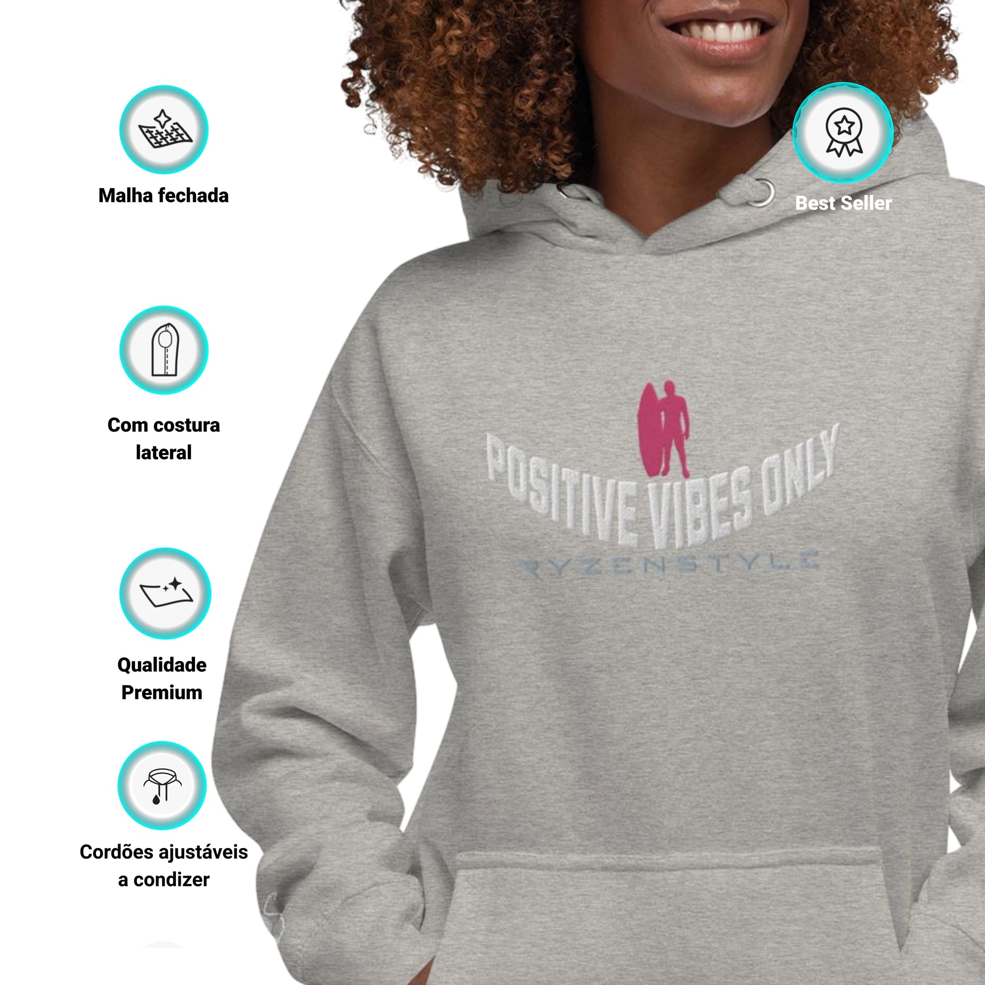 HOODIE PREMIUM 'POSITIVE VIBES ONLY’