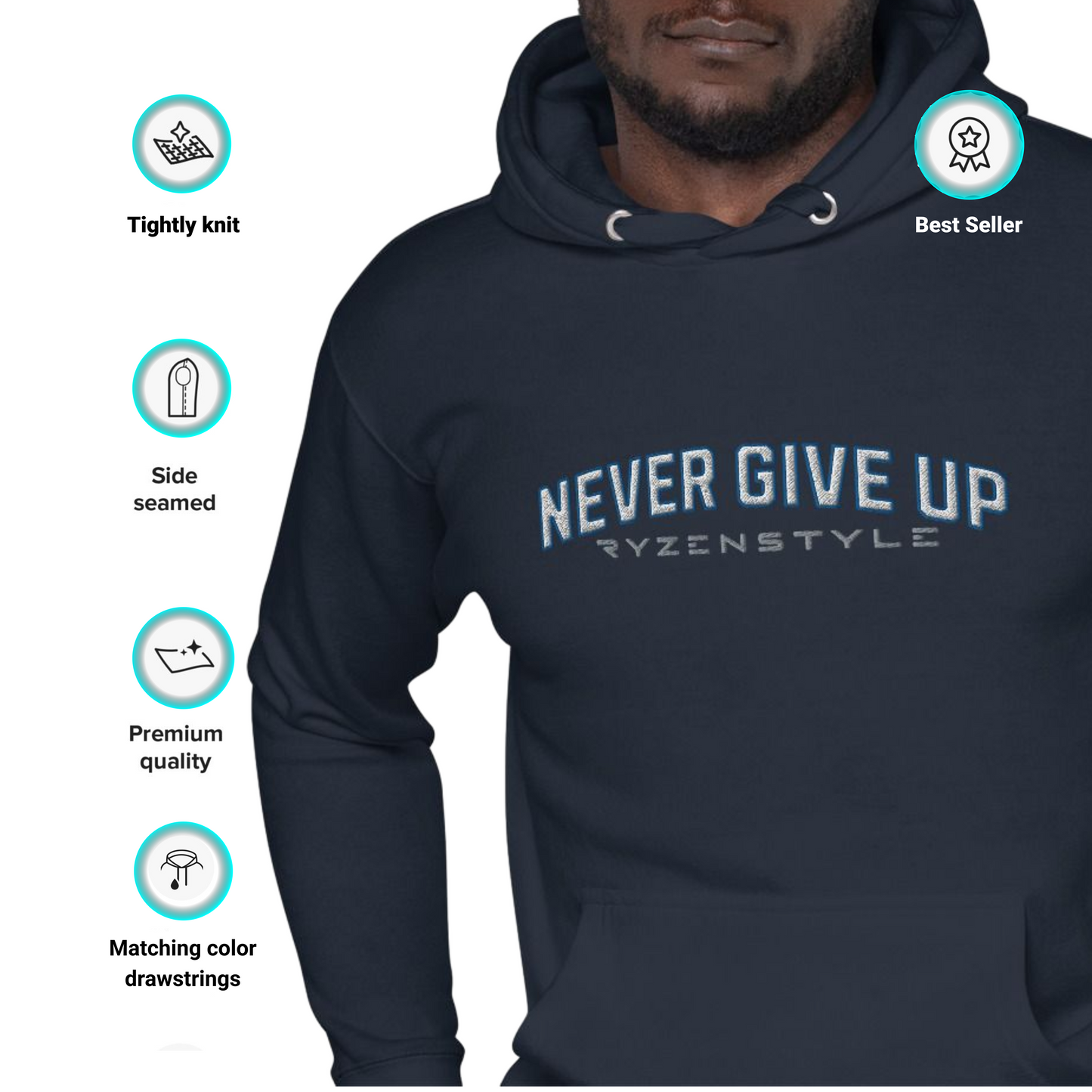 HOODIE PREMIUM ‘NEVER GIVE UP’