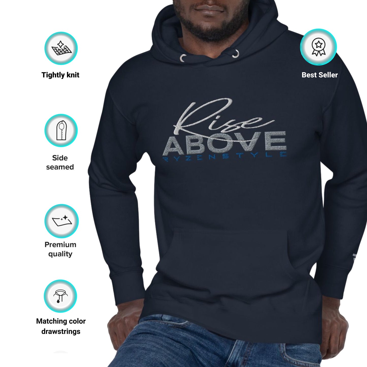 HOODIE PREMIUM ‘RISE ABOVE’