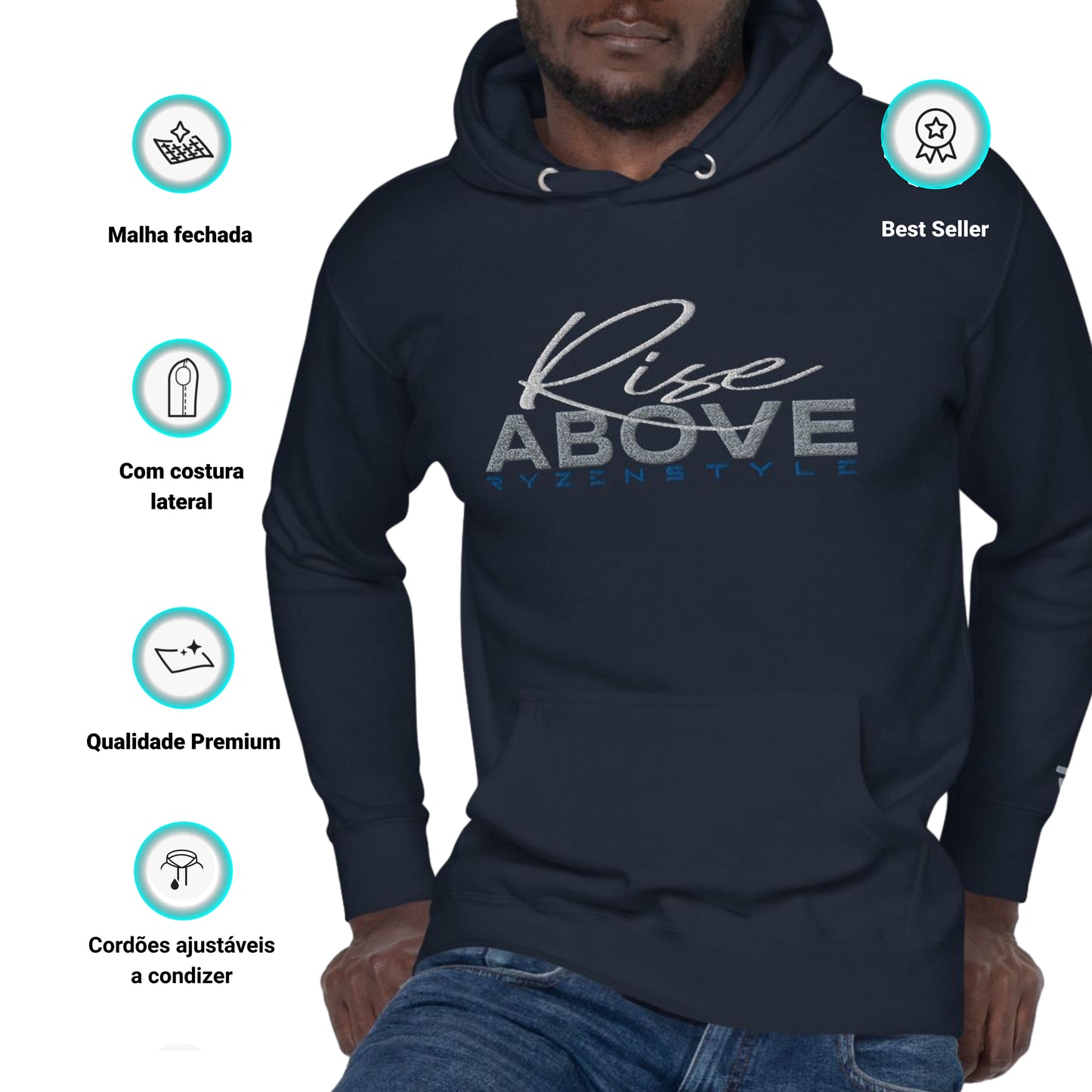 HOODIE PREMIUM ‘RISE ABOVE’