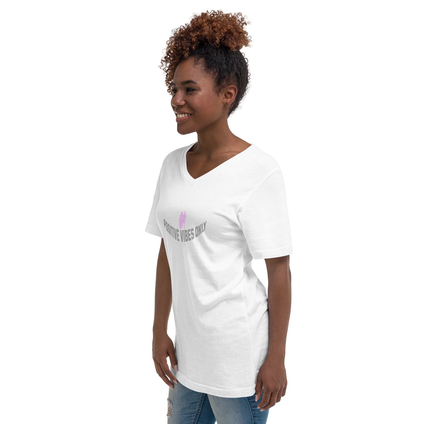 T-SHIRT GOLA V ‘POSITIVE VIBES ONLY’