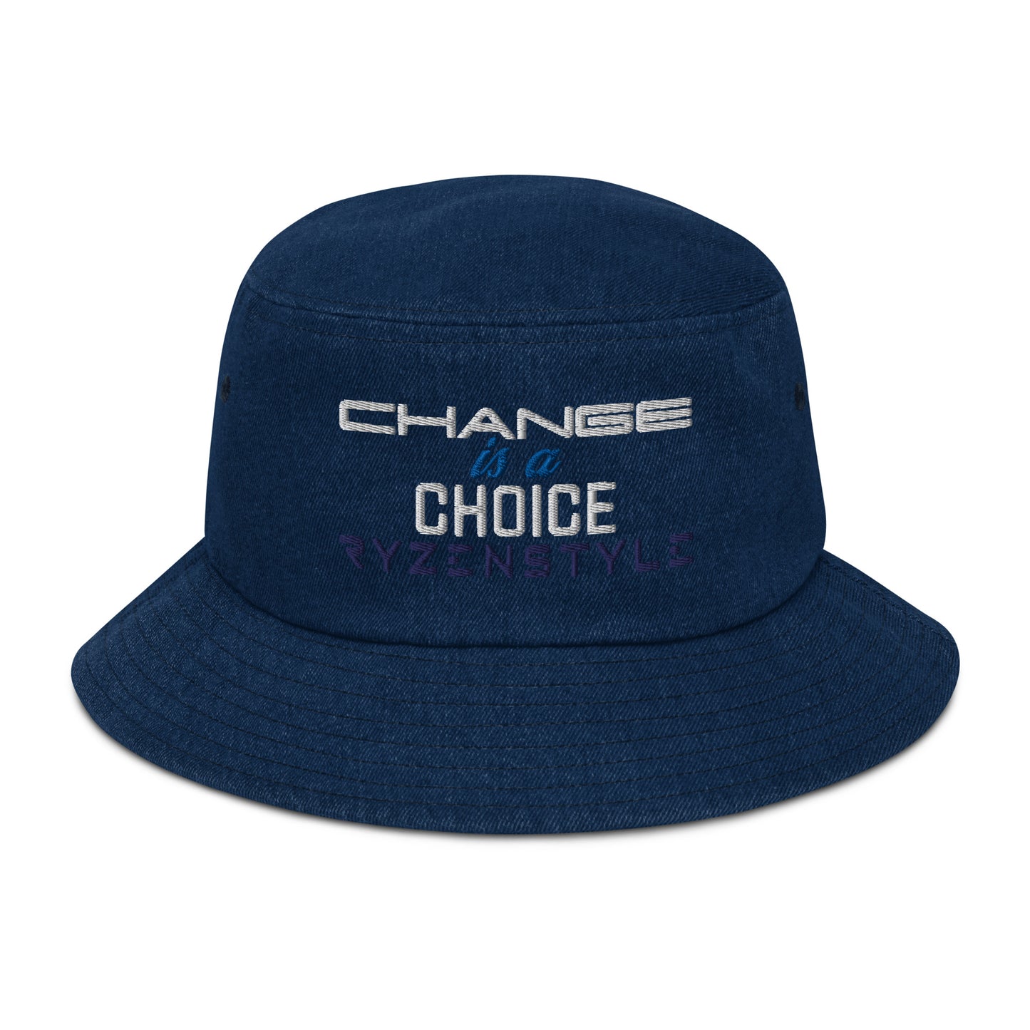 CHAPÉU BUCKET JEANS ‘CHANGE IS A CHOICE’