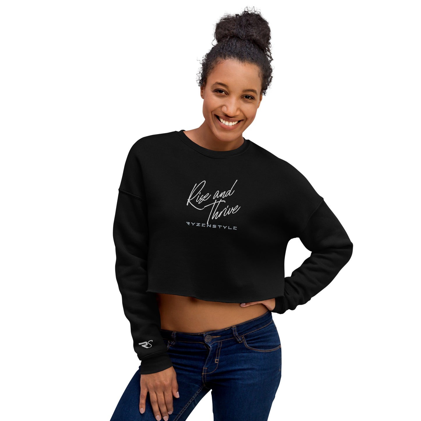 SWEATSHIRT CROP ‘RISE AND THRIVE’