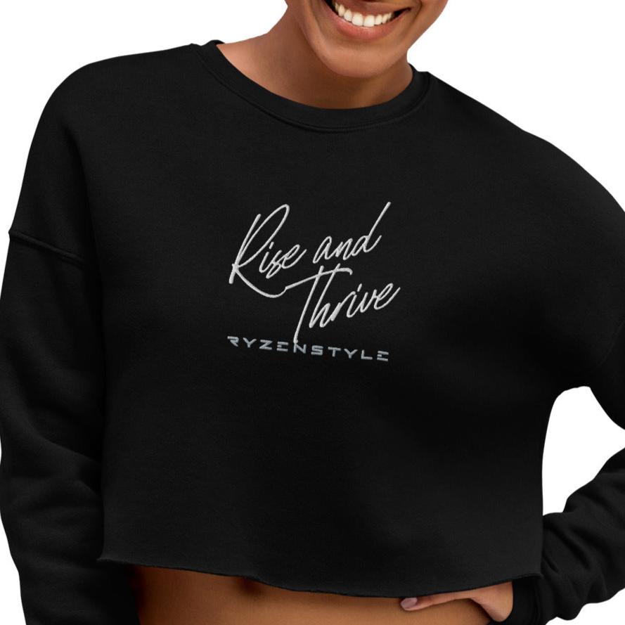 SWEATSHIRT CROP ‘RISE AND THRIVE’