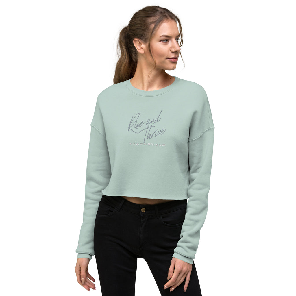 SWEATSHIRT CROP ‘RISE AND THRIVE’