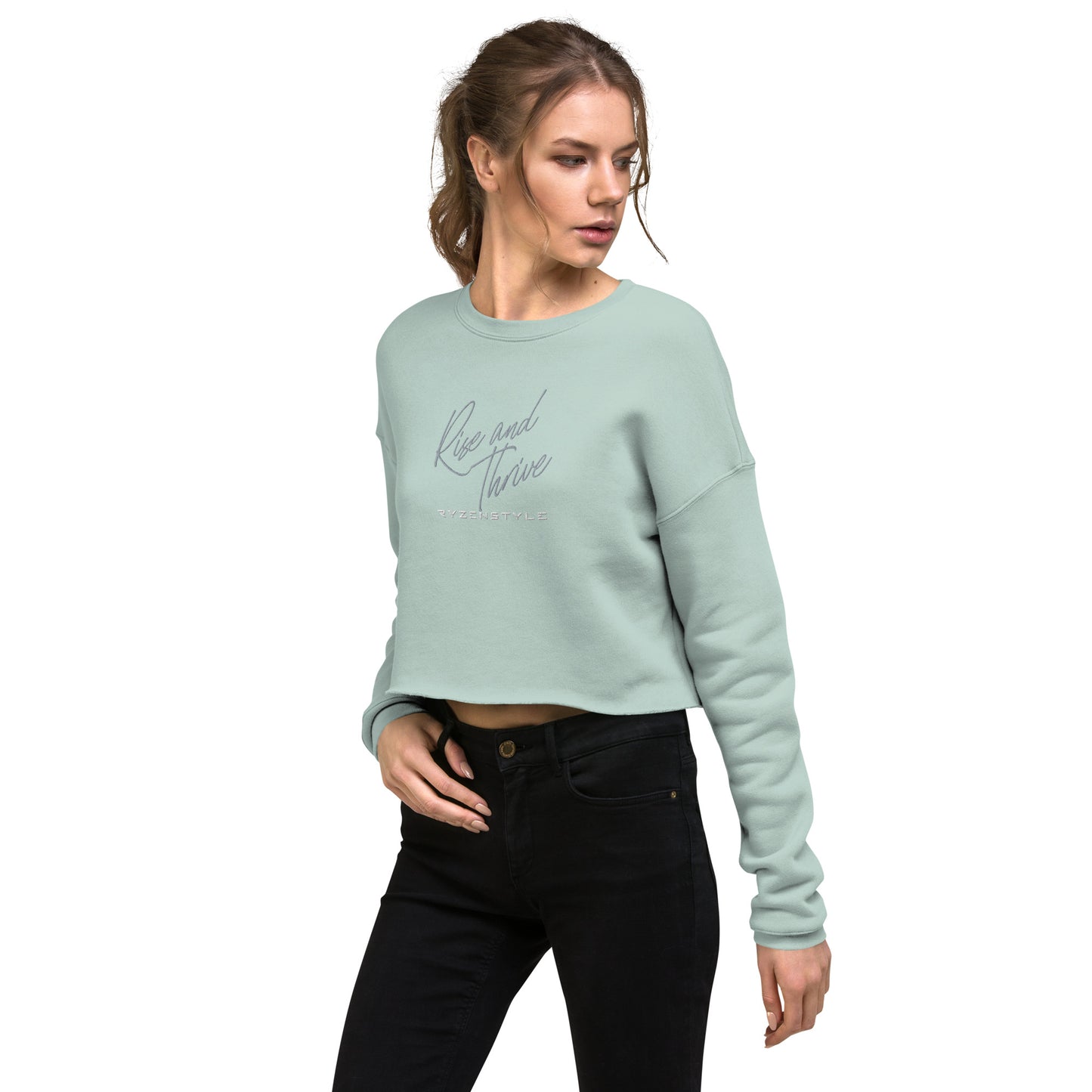 CROP SWEATSHIRT 'RISE AND THRIVE'