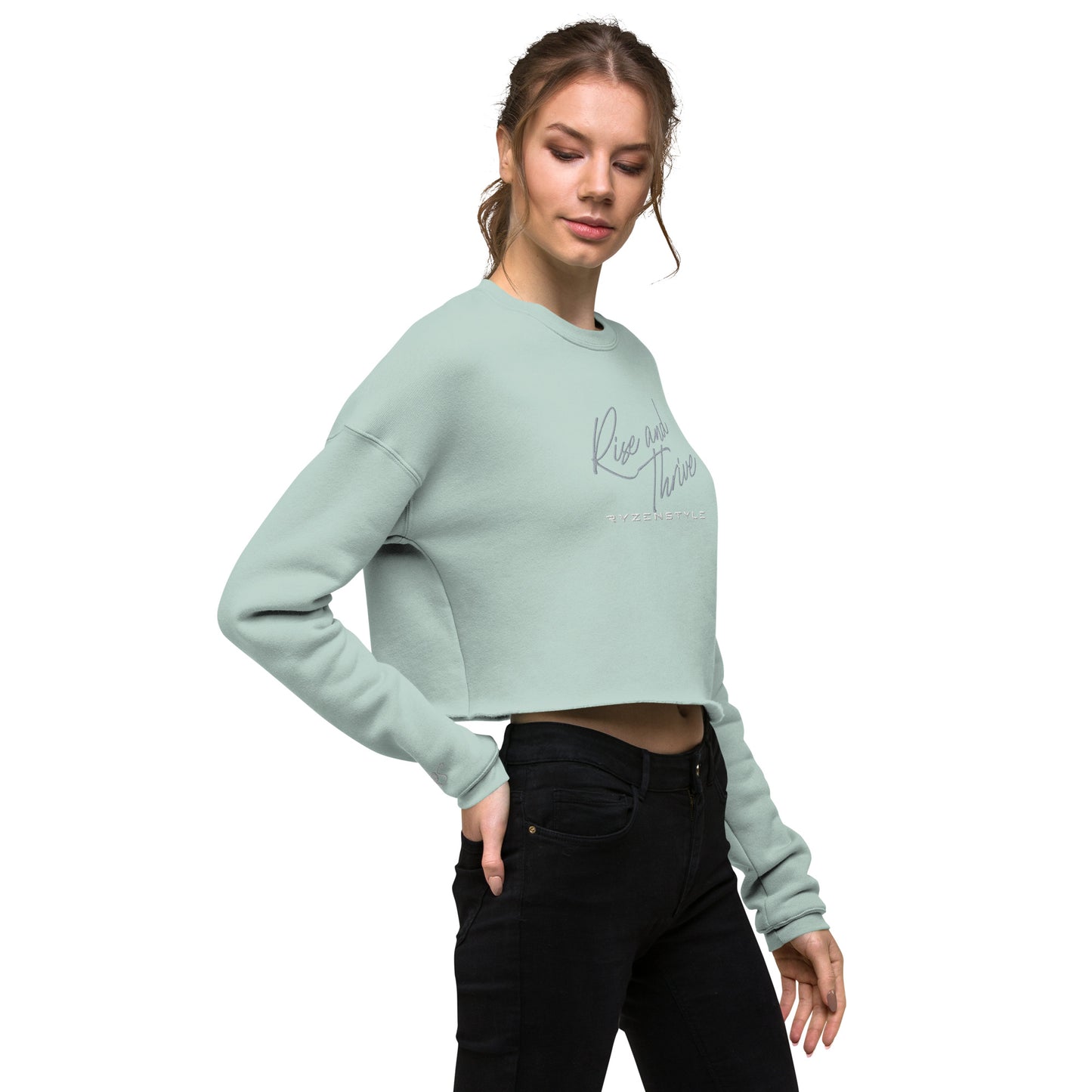 CROP SWEATSHIRT 'RISE AND THRIVE'